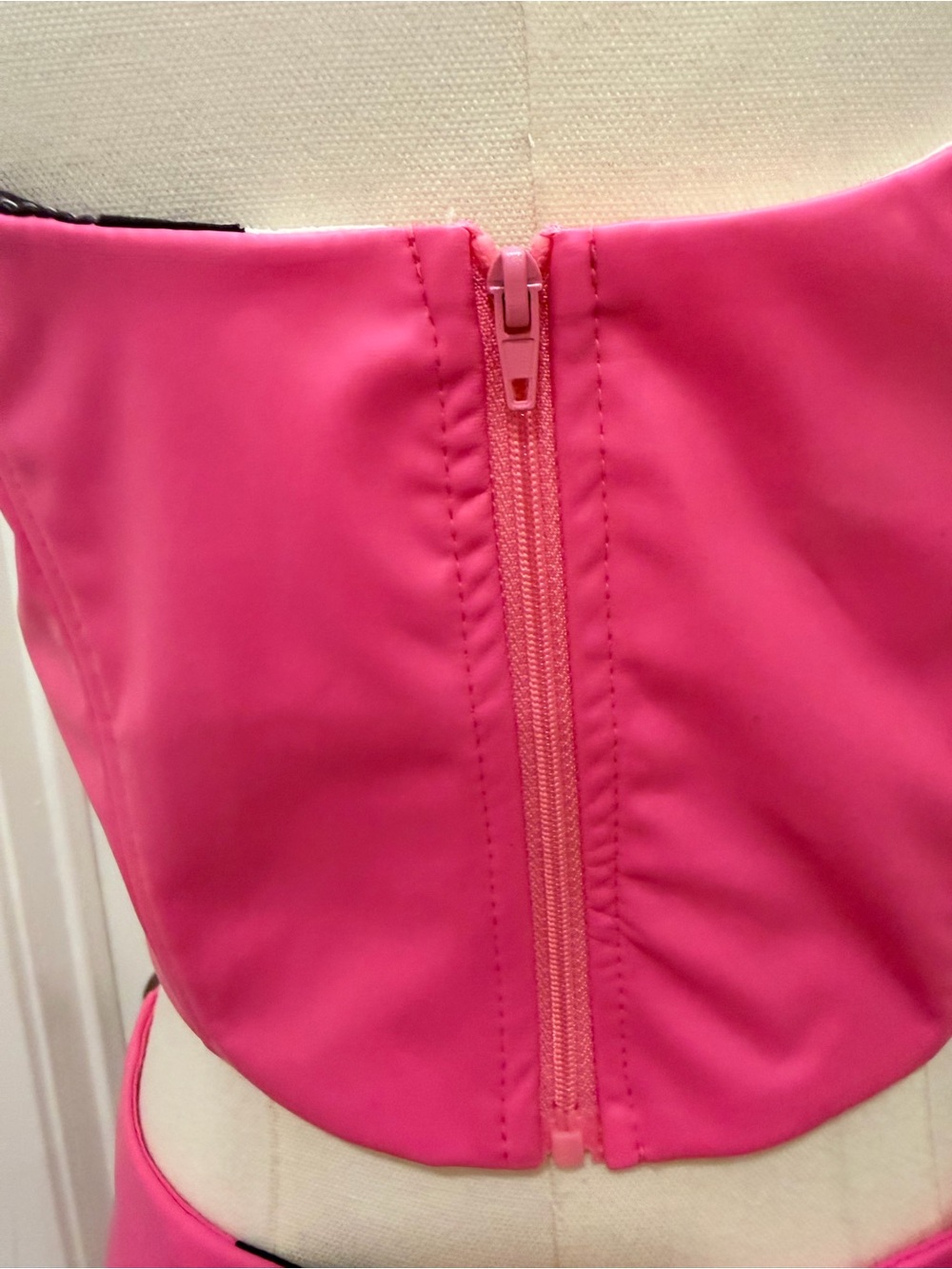 Windsor Hot Pink Lace-Up Wide Leg Rhinestone 2PC Pant Set - Picture 10 of 10